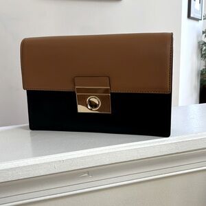 Milly leather shoulder bag/clutch